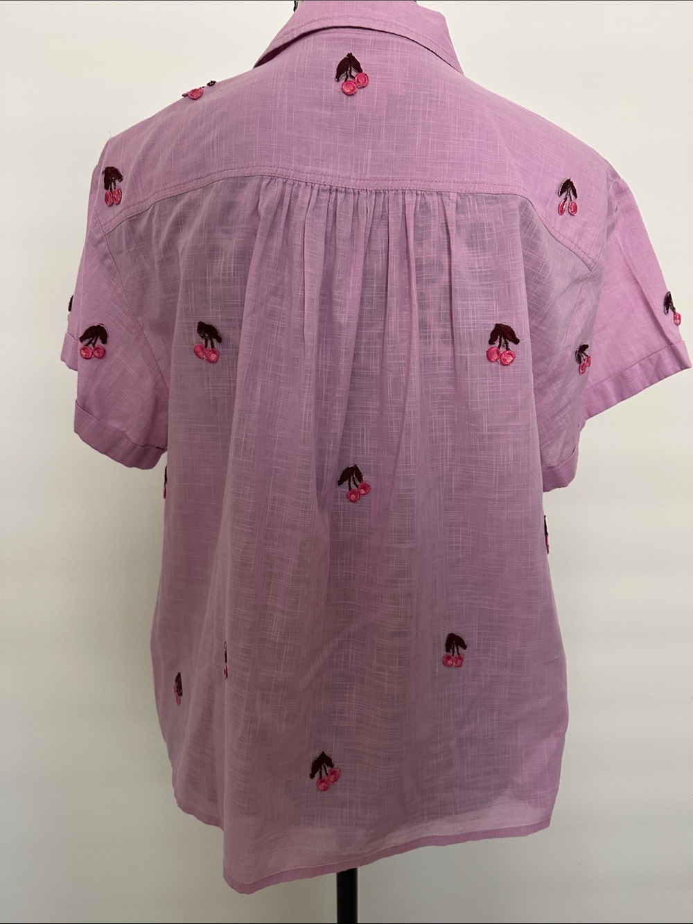 Anthropologie Maeve Cherry Surf Buttondown Shirt - Picture 5 of 9